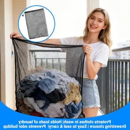 Grote Wasnetzakken met Trekkoord - Set van 2, 70x90cm, Ideaal voor Kleding, Bedlinnen en Speelgoed — thumbnail 5
