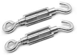 aladdien - Design61 Set van 2 spansloten - Spanhaken voor waslijn - Zilver - Draadspanners voor draadhekken - Voor buitengebruik - M6 x 60 mm — thumbnail 1