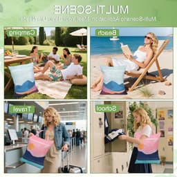 Reiswaszakken Set van 2, Ideaal voor Sport, Vakantie en Camping, Met Rits voor Vuile Was en Zwemkleding (Roze + Zwart) — thumbnail 5