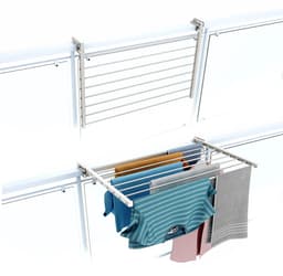 Foxydry Duo 62 cm hangend droogrek - wit - rechthoekige reling — thumbnail 1