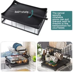 Betaalbare Goederen® Droogrek keuken - 2 tier - droogrek hangend - afdruipplank - droogrek - afdruiprek - afwasrek — thumbnail 4