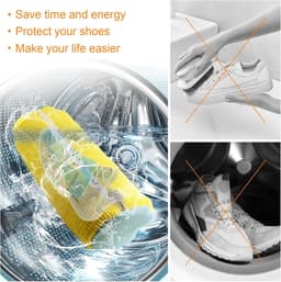 Wasmachine voor schoenenzakken Wasmachine voor schoenenzakken Wasmachine voor sneakers Sneakerwaszak met 360° schoonmaakpluisjes Waszak Herbruikbare schoenenzak voor alle soorten schoenen Schoenenwasmachinezak — thumbnail 2