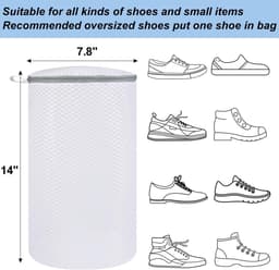 Waszak voor Schoenen - 2-Pack Honingraat Waszakken met Rits - Anti-Vervorming Wasnet voor Sportschoenen,Sokken, BH's en Speelgoed - Herbruikbare - 35 x 20 cm — thumbnail 5