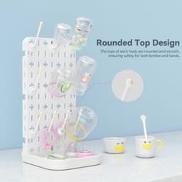 Multifunctioneel Droogrek voor Babyflessen - Afneembare Flessendrogerhouder met 12 Haken en Lade — thumbnail 4