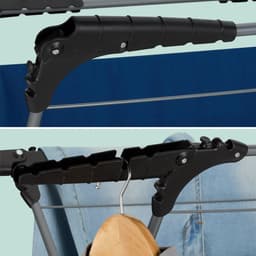 wasrek inklapbaar - 138x63,5x50 cm - houders voor kledinghangers - staand — thumbnail 5