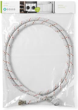 Nedis Nylon Toevoerslang - 1/2'' - 3/4'' - 10 Bar - 2.00 m - Toepassing: Schotel / Wasmachine - Nylon - Rood / Wit — thumbnail 3