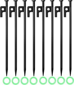 SnelShoppen - Pack van 8 Grondankers, Grondankers 30 cm, Stevige Metalen Haringen, Stormbestendig voor Outdoor Camping, Hiken, Tuin, Festiviteiten — thumbnail 1