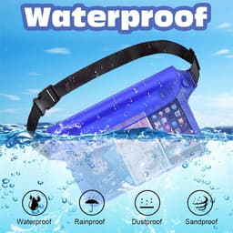 4 stuks waterdichte buideltas, universele waterdichte heuptas met verstelbare heupriem, transparant scherm, aanraakbare droge zak, telefoon waterdichte tas voor strand, zwemmen, varen, — thumbnail 2
