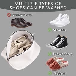 Waszak voor schoenen - 2 stuks, wasmachine zakken met rits, mesh wasnet voor delicate kleding en schoenen — thumbnail 3