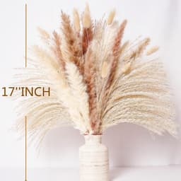 Droogbloemen, decoratie, kleine natuurlijke gedroogde boeketten van pampasgras, boho-decoratie, voor woonkamer, tafel, slaapkamer, bruiloften, badkamer, 70 stuks — thumbnail 2