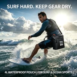Schoudertas met luchtdichte ritssluiting, lichte Dry Bag met verstelbare schouderriem voor strand, zwemmen, reizen en dagelijks gebruik, Zwart, Waterdichte tas — thumbnail 2
