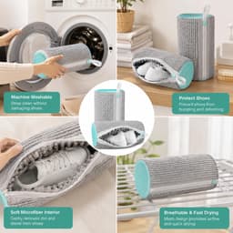 Wasmachine & Droger, Herbruikbaar met Verborgen Rits, Grijs — thumbnail 5