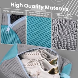 Waszak voor schoenen, herbruikbare waszak, wasmachine, 360° reiniging, grijze schoenen tas, 2 stuks, ideaal voor sneakers en sportschoenen — thumbnail 5