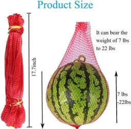 Productnetten - Hangmatzakken - Meloenen opbergen - Herbruikbaar nylon - 17.7 inch lengte - Rood — thumbnail 3