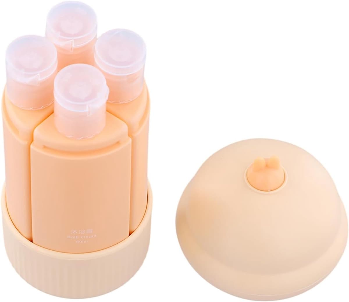 4 stuks siliconen reisflessen 240 ml, navulbaar, lekvrij, voor vliegtuigen, reiscontainers voor shampoo, crème, vloeistoffen en lotion, 4 stuks — afbeelding 1