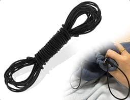 Rubberen band, elastisch rubberen koord, gebruikt voor doe-het-zelf tent, rugzak, schommels, waslijn, camping, veters, stoffen, armbanden, sieraden (zwart, 5 m) — thumbnail 1