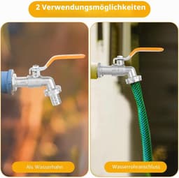 Kogelkraan voor regenton 3/4 inch messing — thumbnail 3