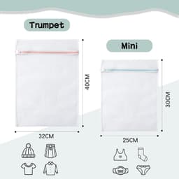 Waszakken voor Wasmachine - Transparant - Set van 2 - Bescherming voor Kleding tijdens de Wasbeurt — thumbnail 2