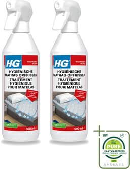 2 x HG - Hygiënische Matras Opfrisser - Werkt Na 30 Minuten - Neutraliseert Nare Geurtjes - 500 ml - Grootverpakking - Vaatwasstrips - Matrasopfrisser - Hygiëne - Geur Verwijderen - Matras Reinigen - Enzymen — thumbnail 1