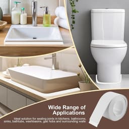 Afdichtingstape, afdichtingstape, afdichtingstape met 1 stuk gele schraper, voor keuken, badkamer, toilet, wandplafond (3.8cm x 3.2m) — thumbnail 5