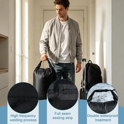 Waszak voor reizen en kamperen, waterdichte vuilwaszak van 70D nylon, vacuümzak voor kleding, 34 x 51 cm, ideaal voor zwemmen en verhuizing — thumbnail 4