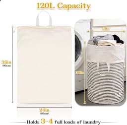 WiseBoy waszak met handvatten en trekkoord, extra grote, robuuste opbergtas voor vuile kleding, 60 x 89 cm - ShopVlot — thumbnail 5