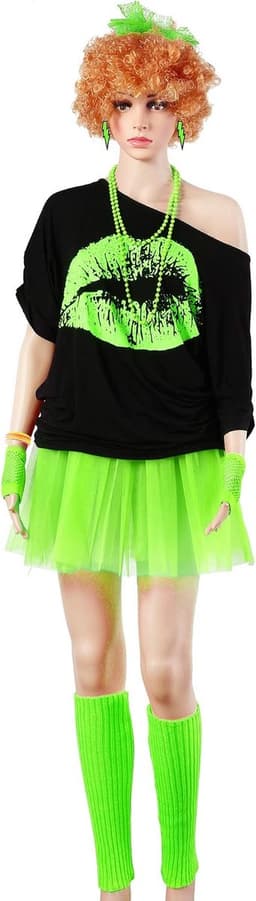 80 Outfit Kostuum Accessoires voor Vrouwen Neon T Shirt Tutu Rok voor Halloween — thumbnail 5