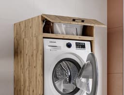 Roomart Opzetkast voor Wasmachine Ombouwkast 67x22 cm - Opzetkast met Lade - Eiken — thumbnail 2