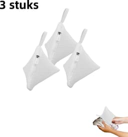 3-delige mini multifunctionele waszak - Polyester mesh waszak - Geschikt voor wasmachines, bh's en ondergoed - Witte rits driehoek 12 cm * 12 cm — thumbnail 1