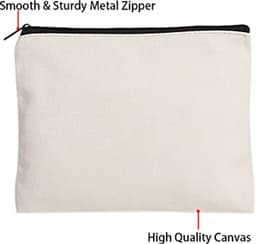 Zipper Fabric Bags - Set van 10 Lege Canvas Tassen voor Creatieve Projecten en Organisatie - 13x10cm — thumbnail 5