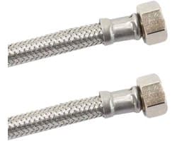 RVS Waterslang, Flexibele Aansluitslang 3/8" x 1/2", 300mm, DN8, DVGW