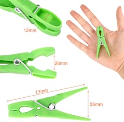 Ynkkvre-Litimkat Kunststof Wasknijpers met Stevige Veer – Antislip Kledingknijpers voor Waslijn of Droogrek – Set van 60 — thumbnail 2