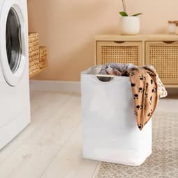 Wasmand - Wasbox - Laundry Basket - Oxford-Stof - Wassorteerder - Opbergmand - met Versterkte Handgrepen - Zelfstaand - Opvouwbaar - 30*30*40cm - Beige — thumbnail 3