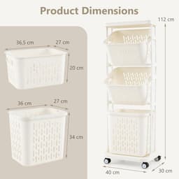 Wasmachine met 3 Vakken, Smal en Praktisch met 4 Wielen — thumbnail 4
