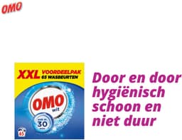 2 x OMO Waspoeder Wit 65 Wasbeurten 3,835 kg - Omo Wit XXL Waspoeder - Waspoeder - Witte Was - Stralend Wit - Snel Was — thumbnail 2