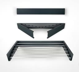 JGS® - Innovatieve Wanddroger, Ruimtebesparende Balkon Droogrek voor Binnen en Buiten, Opvouwbare Waslijn (71 cm, 2 x Antraciet)- — thumbnail 2
