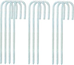 10X 30cm ø 8mm massief stalen grondankerharingen - extreem stabiel - verankeren kastelen hekken - trampolines dekzeilen tenten netten — thumbnail 1