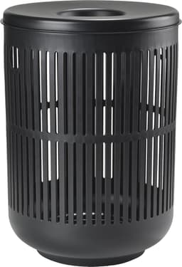 Zone Denmark Ume Wasmand met Deksel - 60 liter - Zwart - Kunststof - Ronde Wasmand met Hengsel - Wasbox of Opbergmand — thumbnail 1
