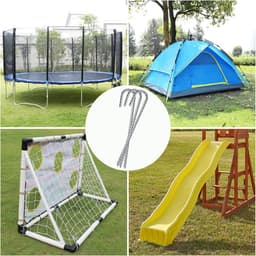 Zware J-haak wapening stakes - 6 stuks, verzinkt staal, grondankers voor tenten en trampolines — thumbnail 4
