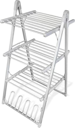 Inklapbare elektrische droogmolen van aluminium en ABS - 66 x 73 x 135 cm — thumbnail 1