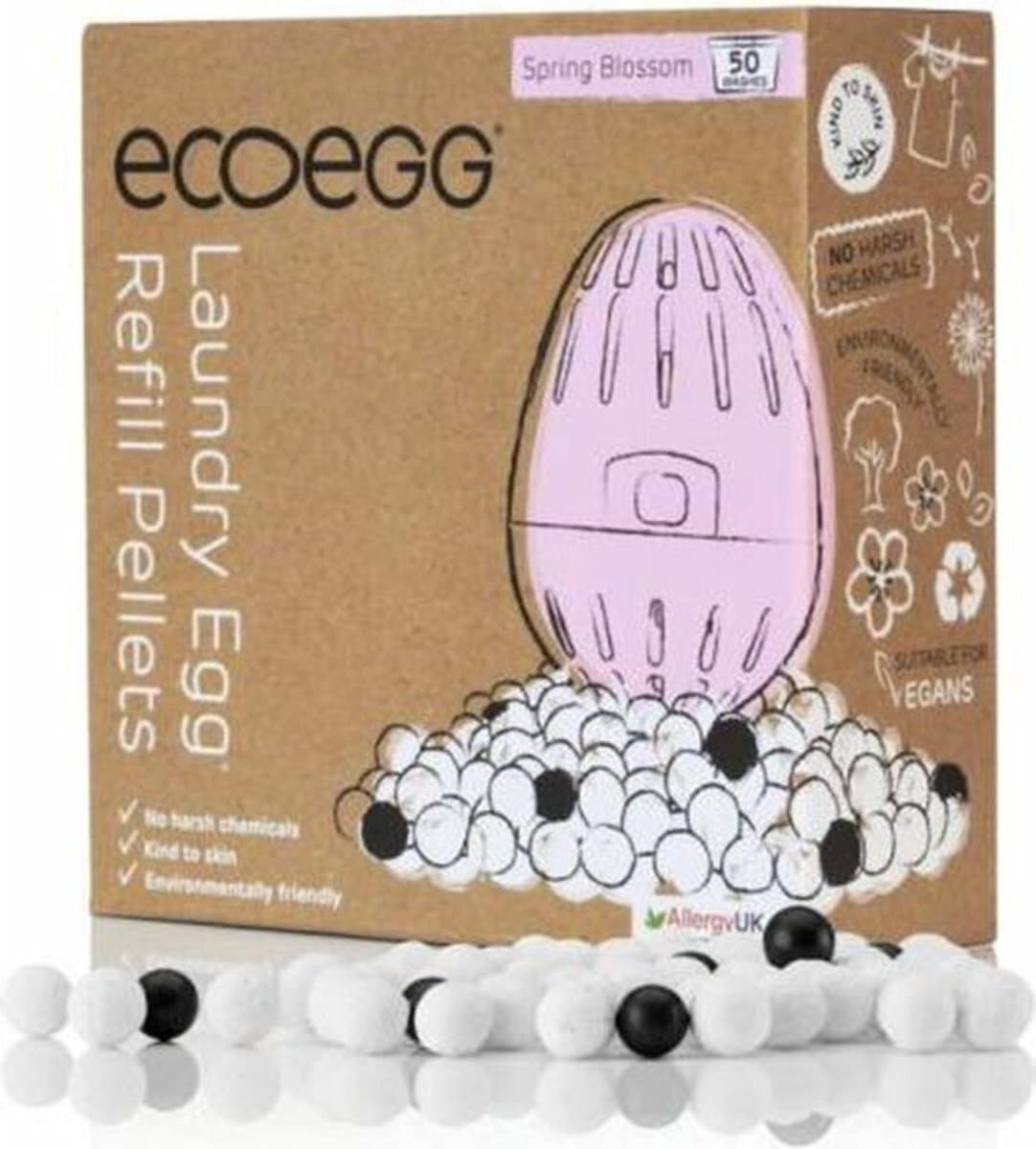 Ecoegg Navulling - 50 wasbeurten – Lentebloesem - Was Ei - Wasmiddel - Hervulbaar - Duurzaam - Hypoallergeen - Geschikt voor baby's en mensen — afbeelding 1