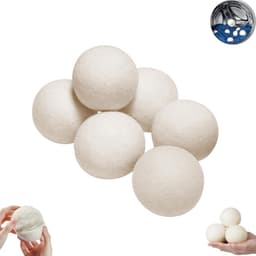 6 stuks - Droogballen - Herbruikbare droogballen - Anti-klit droogballen - Droogballen van 6 cm - Sneldrogende droogballen - Alternatief voor droogpapier - Voor het drogen van kleding, verkort de droogtijd en vermindert kreukels — thumbnail 1