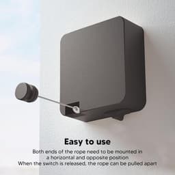 Dailygoods- Kledinglijn Intrekbaar - Roestvrij Staal - 6m Lengte - 25kg Belasting - Eenvoudige Installatie - Geschikt voor Binnen/Buiten - Waslijn — thumbnail 2