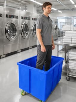 Veerbodem wasmand voor wasserij en stomerij - 600 Litre / 60kg veer — thumbnail 2