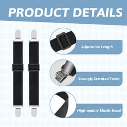 Thijox - 8 stuks verstelbare bedlakenspanners met metalen clip, elastische hoeslakenspanners, beddengoed clips voor bank en strijkplank, ideaal voor c — thumbnail 3