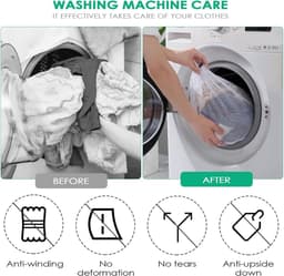Thijox - Fousenuk Waszakken, Grote Waszak voor Wasmachine, Herbruikbare Netzak met Trekkoord, Ideaal voor Kleding, Sint, Feest of Camping, 3 Stuks, Wi — thumbnail 5