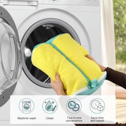 2-in-1 Schoenwaszak voor Wasmachine met Verstelbare Schoenstrekkers en Stofzakken - Ideaal voor Sneakers, Sportschoenen en Schoenonderhoud - 39 x 33 x 17 cm — thumbnail 4