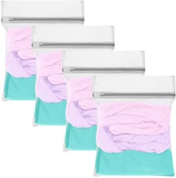 Set van 4 Kleine Mesh Waszakken met Rits voor Delicate Kleding — thumbnail 1