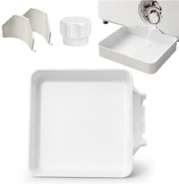 Lekbak Wasmachine - 4-Delige Set - Wateropvangbak - Opvangbak - Universele Wasmachine Lekbak - Afvoerbak Voor Wasmachines - 17.8 × 17.8 × 5 Cm - Eenvoudig Te Installeren - Afvoerbak - Geschikt Voor Appartementen, Garages En Huurwoningen - Wit — thumbnail 1