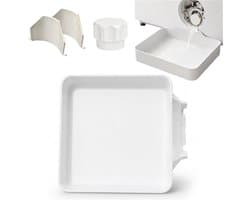 Lekbak Wasmachine - 4-Delige Set - Wateropvangbak - Opvangbak - Universele Wasmachine Lekbak - Afvoerbak Voor Wasmachines - 17.8 × 17.8 × 5 Cm - Eenvoudig Te Installeren - Afvoerbak - Geschikt Voor Appartementen, Garages En Huurwoningen - Wit